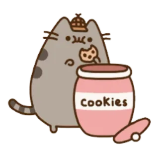 🐱 Pusheen cookies kat, koekje, Pusheen, schattig, cartoon telegram sticker