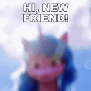 👋 HI, NEW FRIEND! unicórnio, saudação, amizade, fofo, céu, desenho animado telegram sticker