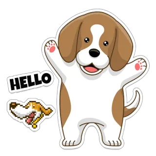 👋 HELLO dog, greeting, animal, sticker, cute telegram sticker