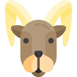 ♑️ cabra, animal, cuerno, mamífero, granja, fauna telegram sticker