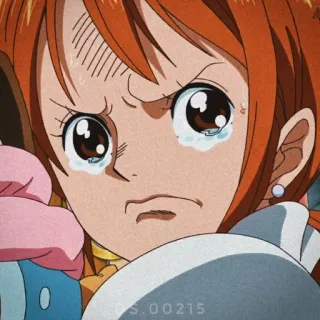 🍊 Nami One Piece Anime, Dessin animé, Pleurs, Triste, Personnage, One Piece whatsapp sticker