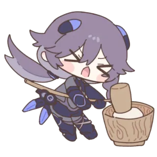 😣 anime, manga, chibi, cute, kawaii, character, mochi, cooking telegram sticker