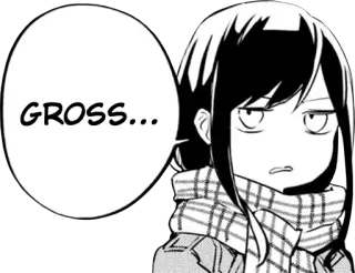 😒 GROSS... мерзкий, аниме, манга, отвращение, раздражение, выражение telegram sticker