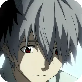 😕 Kaworu Nagisa Neon Genesis Evangelion アニメ, 渚カヲル, エヴァンゲリオン, キャラクター, 漫画 telegram sticker