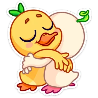 🤗 duck, hugging, friendship, cute, cartoon, animal, love, sweet whatsapp sticker