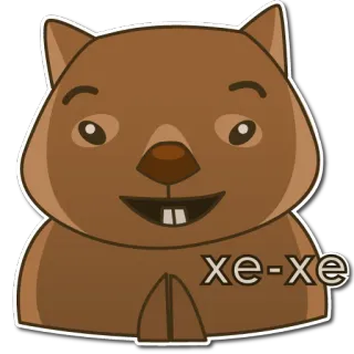 😄 xe-xe Wombat, Animal, Dibujo animado, Pegatina telegram sticker
