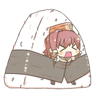 🍙 Onigiri, Reisball, Essen, Anime, Kawaii, Süß, Chibi telegram sticker