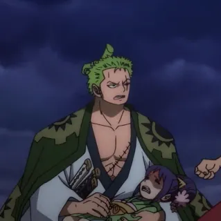 🍾 Zoro One Piece Аниме, Мечник, Битва, Боец telegram sticker