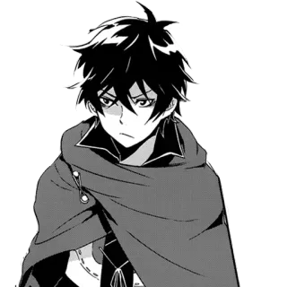 😠 anime, manga, character, illustration, drawing, black and white telegram sticker