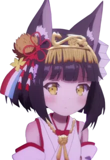 😳 anime, fox girl, kemonomimi, anime girl, cute, character whatsapp sticker