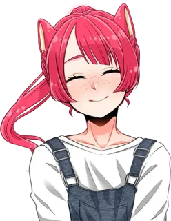 🥺 Аниме, Кошачьи уши, Мультфильм, Милый, Розовые волосы, Девушка whatsapp sticker