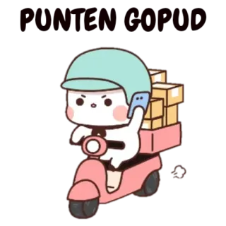 🛵 Kartun, Pengiriman, Skuter, Paket, Lucu, Kawaii telegram sticker