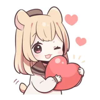 💕 Anime, Kawaii, Cuore, Carino, Orso telegram sticker