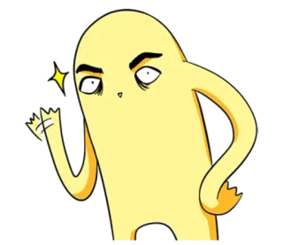 👋 cartoon, geel, personage, sticker, grappig telegram sticker