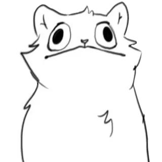 😐 猫, 动物, 素描, 白猫, 有趣的猫 telegram sticker