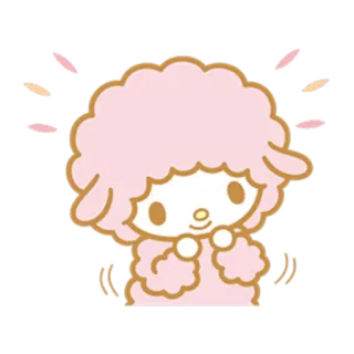 🤗 овца, розовый, милый, мультфильм whatsapp sticker