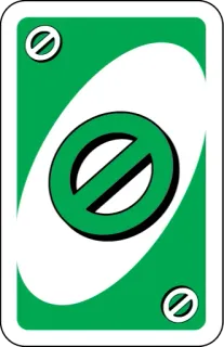 💚 card game, skip, green, Uno, game whatsapp sticker