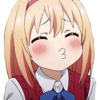 😚 动漫, 卡通, 亲吻, 脸红, 可爱, 女孩, 角色 telegram sticker