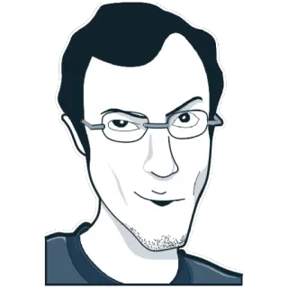 🙄 pessoa, rosto, retrato, desenho animado, adesivo, homem telegram sticker