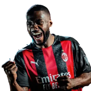 ✊ futebol, atleta, esportes, AC Milan, futebol, celebração telegram sticker
