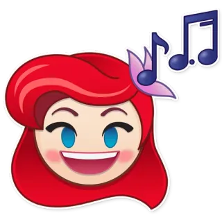 🎶 Ariel The Little Mermaid ariel, disney, the little mermaid, emoji, cartoon telegram sticker