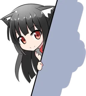 👀 Anime, Ragazza gatto, Carino, Kawaii, Manga, Sbirciare telegram sticker