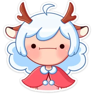 😐 стикер, милый, мультфильм, рога, каваи whatsapp sticker