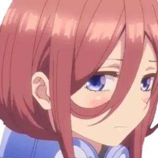 😔 Miku Nakano The Quintessential Quintuplets anime, manga, girl, cute, sad, Miku Nakano, The Quintessential Quintuplets telegram sticker