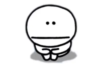 😐 cartoon, minimalist, simple, character, drawing, cute whatsapp sticker