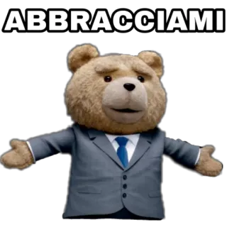 😘 Ted ABBRACCIAMI テディベア, ハグ, 映画キャラクター, 面白い telegram sticker