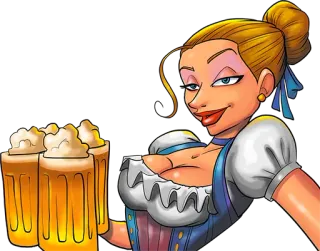 🍻 맥주, 여자, 디른들, 옥토버페스트, 웨이터리스, 만화 telegram sticker