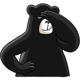 😵 медведь, закрывает глаза, мультик, животное, смущенный, жест telegram sticker