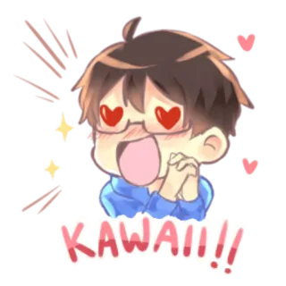 😀 KAWAII!!! kawaii, cute, anime, heart eyes, love, adorable, sticker telegram sticker