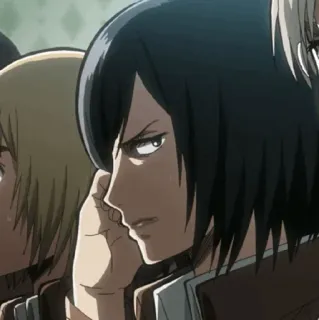 ❤️ Mikasa Ackerman Attack on Titan อนิเมะ, ผ่าพิภพไททัน, มิคาสะ, มิคาสะ แอคเคอร์แมน whatsapp sticker
