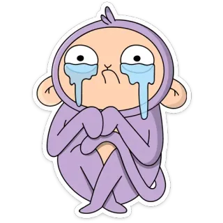 😭 Affe, traurig, weinend, Cartoon, Tier, Tränen, Emotion telegram sticker
