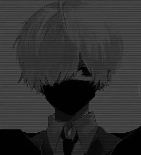 🎧 Anime, Manga, Dark, Arte, Illustrazione, Ritratto telegram sticker