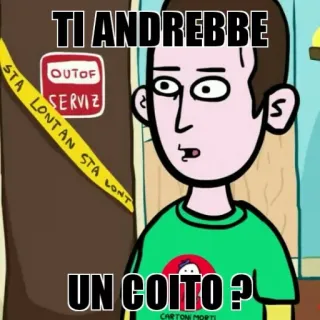 🤔 TI ANDREBBE
UN COITO? Meme, Cartone animato, Umorismo, Italiano, Coito, Doppio senso telegram sticker