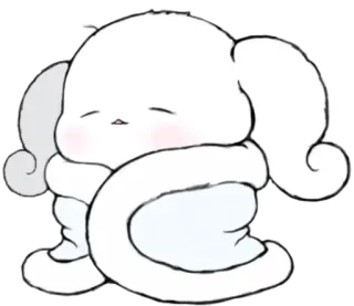 ☁ 만화, 귀여운, 카와이, 동물, 캐릭터, 흰색, 폭신한 telegram sticker