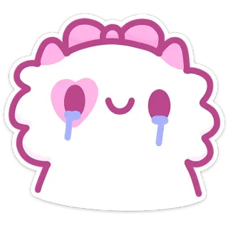 😭 kawaii, süß, weinen, blob, Herz, Tränen, rosa, Cartoon telegram sticker