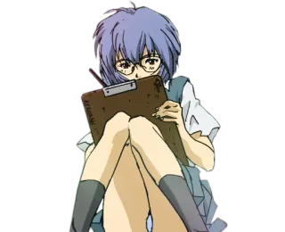🤓 Rei Ayanami Neon Genesis Evangelion Anime, Garota, Rei Ayanami, Evangelion, Personagem whatsapp sticker