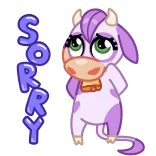 🙄 SORRY 牛, 可愛い, 謝罪, ごめん, 漫画, 動物 whatsapp sticker