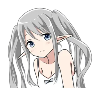 🙂 アニメ, エルフ, 女の子, かわいい, 漫画, ステッカー telegram sticker