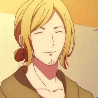 🎸 anime, man, blonde hair, smiling, portrait telegram sticker