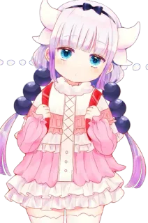 😳 Kanna Kamui Miss Kobayashi's Dragon Maid Anime, Kanna, Dragão, Fofo, Chibi, Kanna Kamui whatsapp sticker