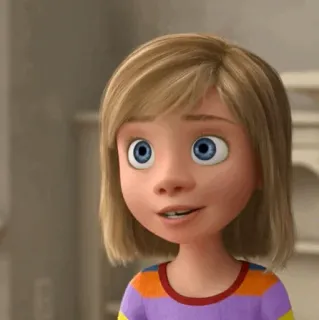 🤖 Riley Andersen Inside Out cartone animato, animato, ragazza, capelli biondi, occhi azzurri telegram sticker