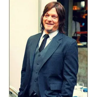 😄 Norman Reedus acteur, beroemdheid, pak, portret, entertainment whatsapp sticker