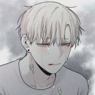 🗝 animé, pleurer, triste, émotionnel, personnage, manga telegram sticker