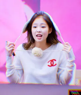 😐 Jennie kpop, sänger, idol, jennie, süß, hasenohren, weiblich telegram sticker
