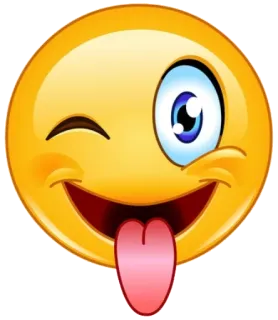 😜 Emoji, Gesicht, Zwinkern, Zunge, Gelb telegram sticker