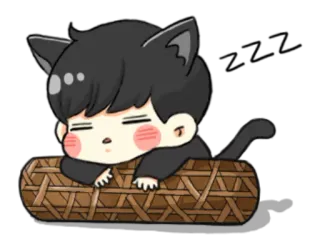😴 이렇게 데포크마지 кот, аниме, котёнок, мультфильм, наклейка, милый telegram sticker